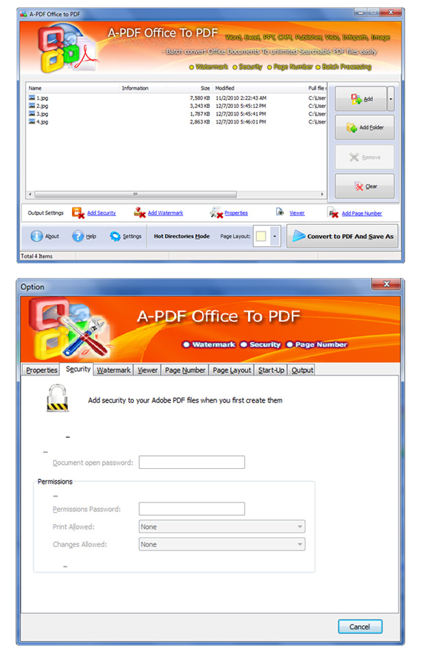 screenshots for A-PDF office to PDF
